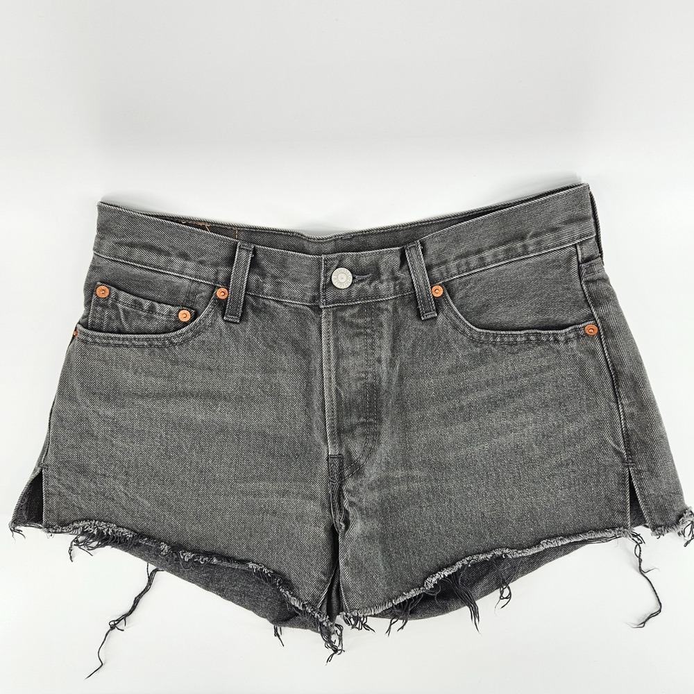 Levi's 501 High Rise Cut‎ Off Denim Shorts Gray W28 (Measures 30" Waist)